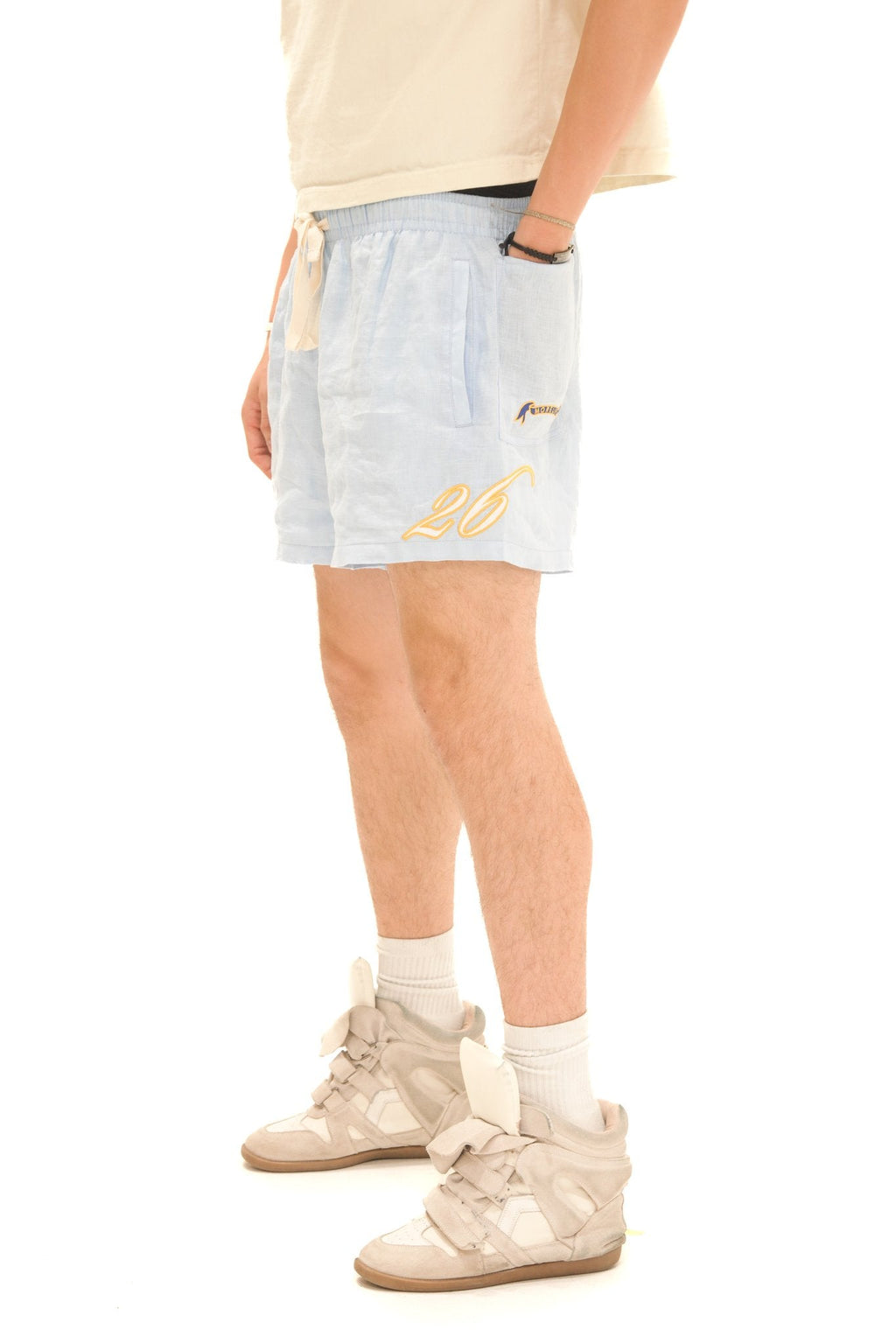 Jersey Silk Lined Linen Shorts