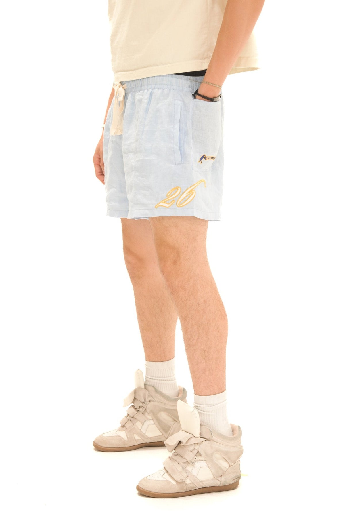 Jersey Silk Lined Linen Shorts