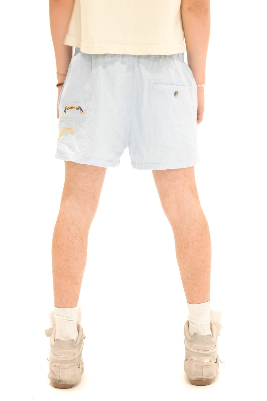 Jersey Silk Lined Linen Shorts